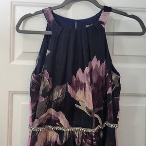 SLNY Maxi dress with rhinestone embellishment